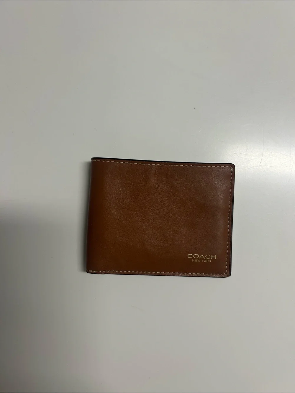 BRAND NEW COACH Brown Leather Wallet with Gold Logo